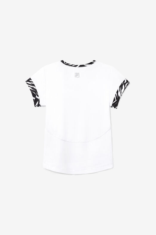 SHORT SLEEVE TOP/WHT/ZEBRA/XS