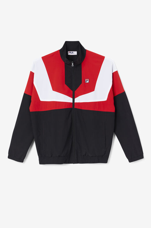 Men's Fila Black,Red & White Zip Up Tracksuit Jacket XXL 100% Polyester  NWOT