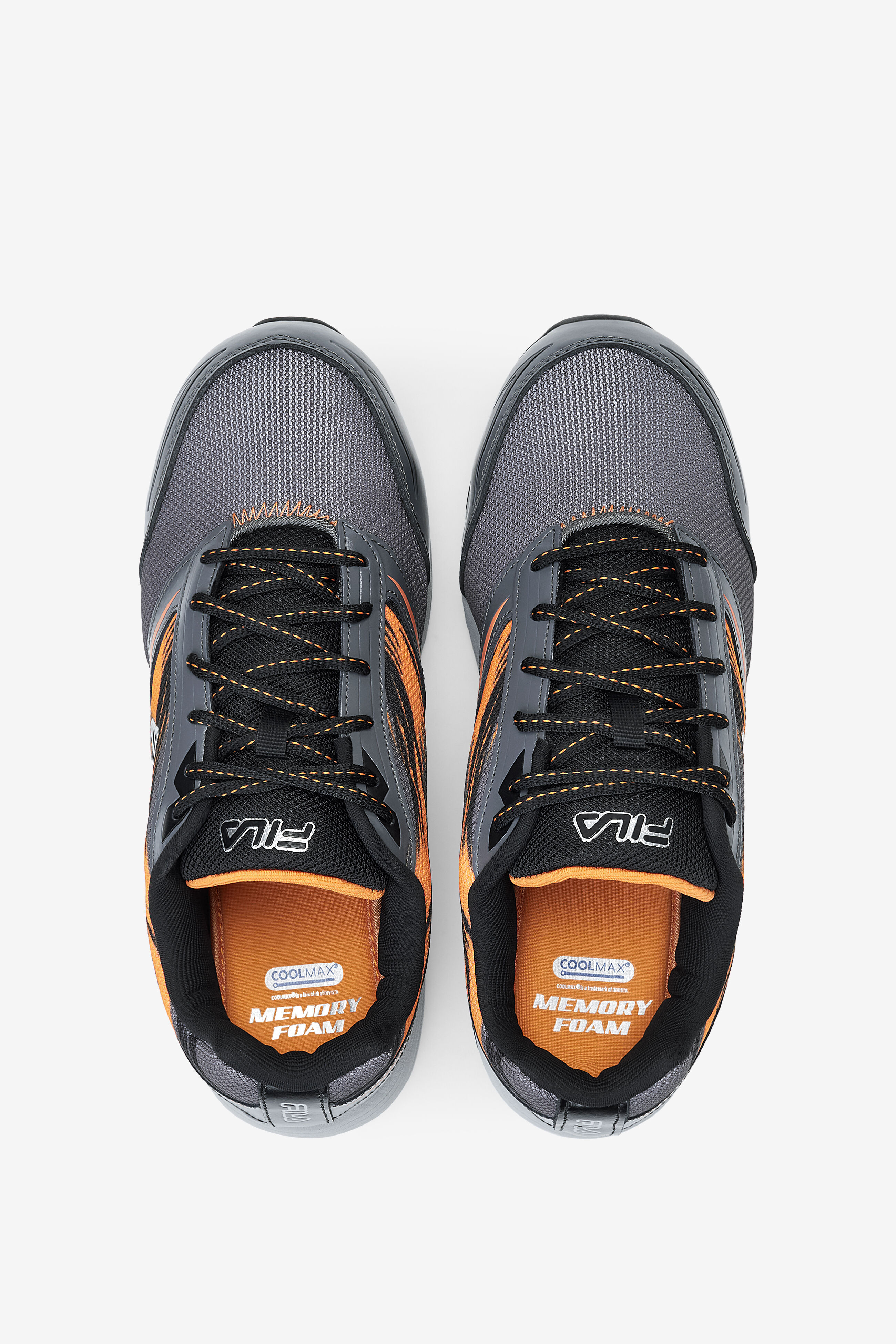 Fila orange 2025 memory foam shoes