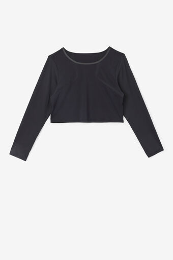 UPLIFT LONG SLEEVE CROP TOP/BLACK/1XLarge