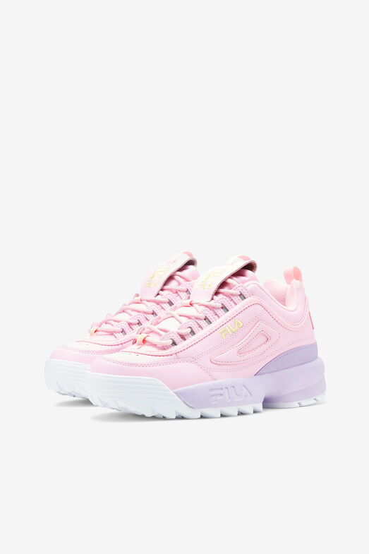Women's Disruptor Premium White Pink Shoes Fila