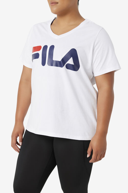 Classic Short Sleeve White Logo Tee | Fila