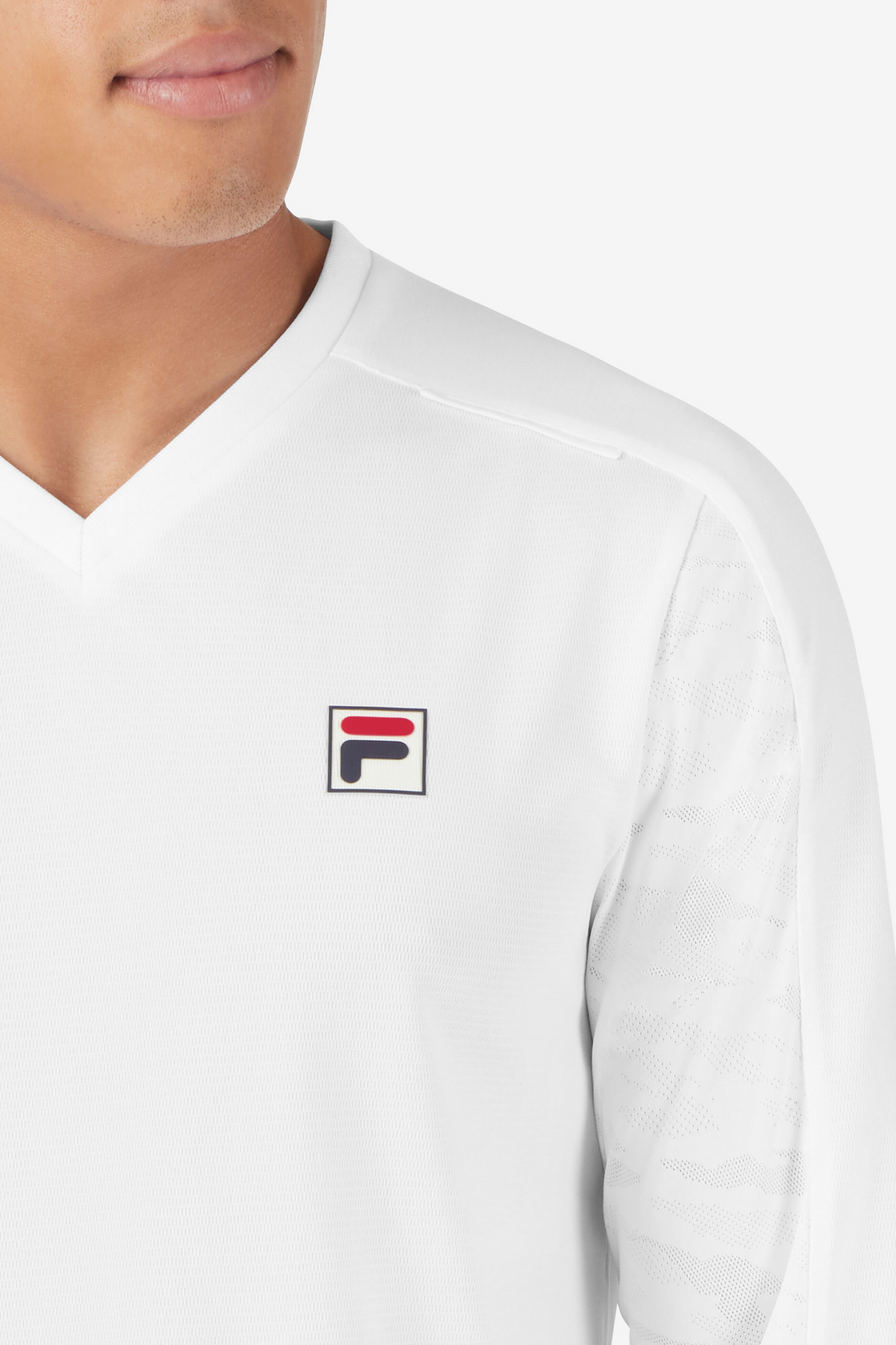 White fila shirt long sleeve clearance