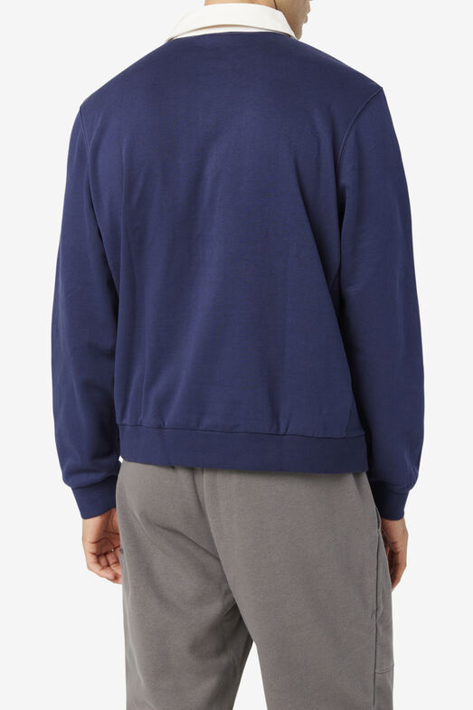 EDISON RUGBY SWEATER/PEAC/WWHT/Large