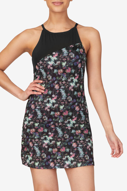 KICK SERVE PRINTED HALTER DRESS