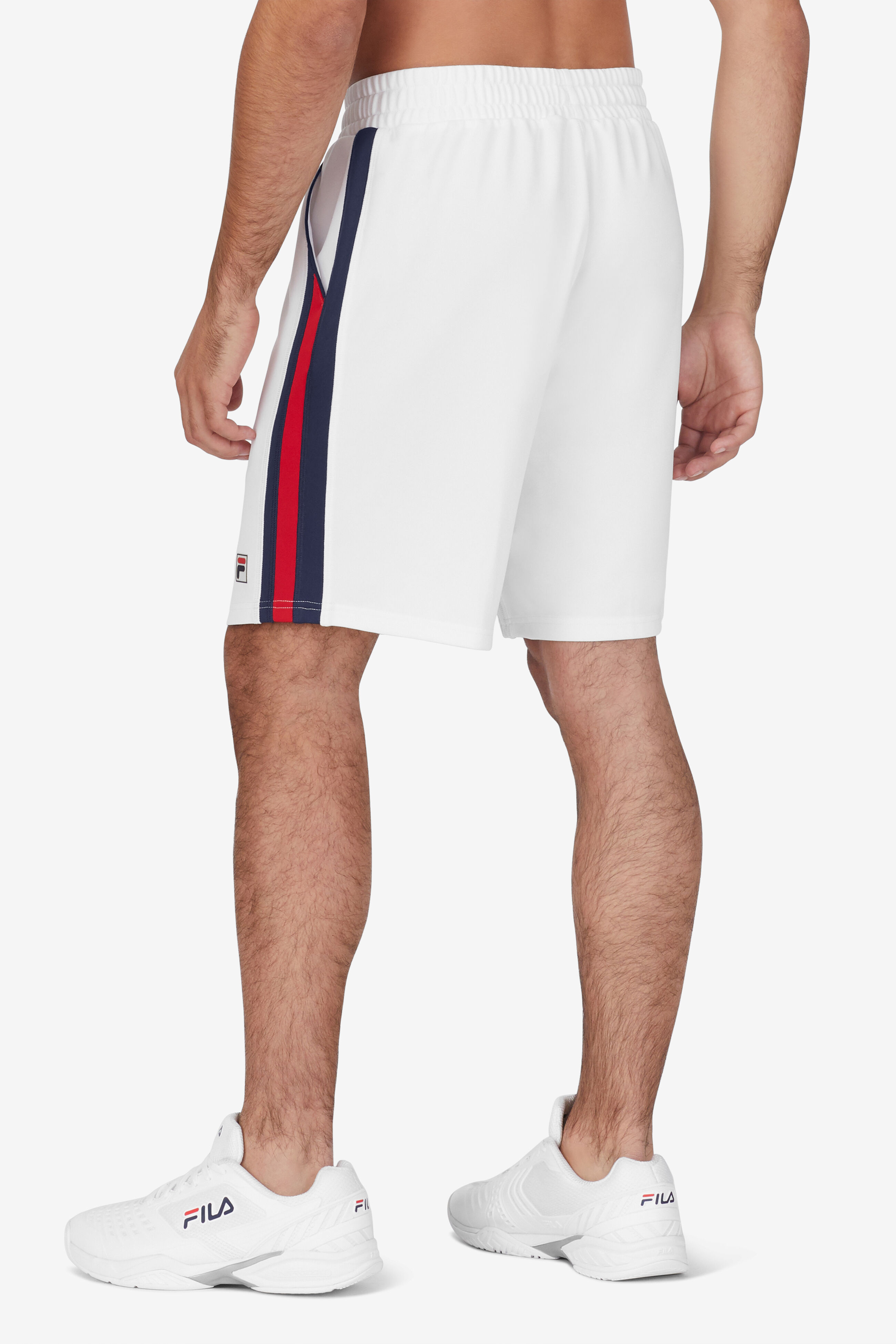 Fila Men s Heritage Essentials Knit Short White Navy Red Size 2XL