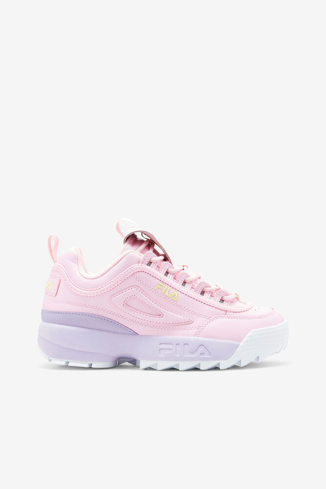 Women's Disruptor Premium White Pink Shoes Fila