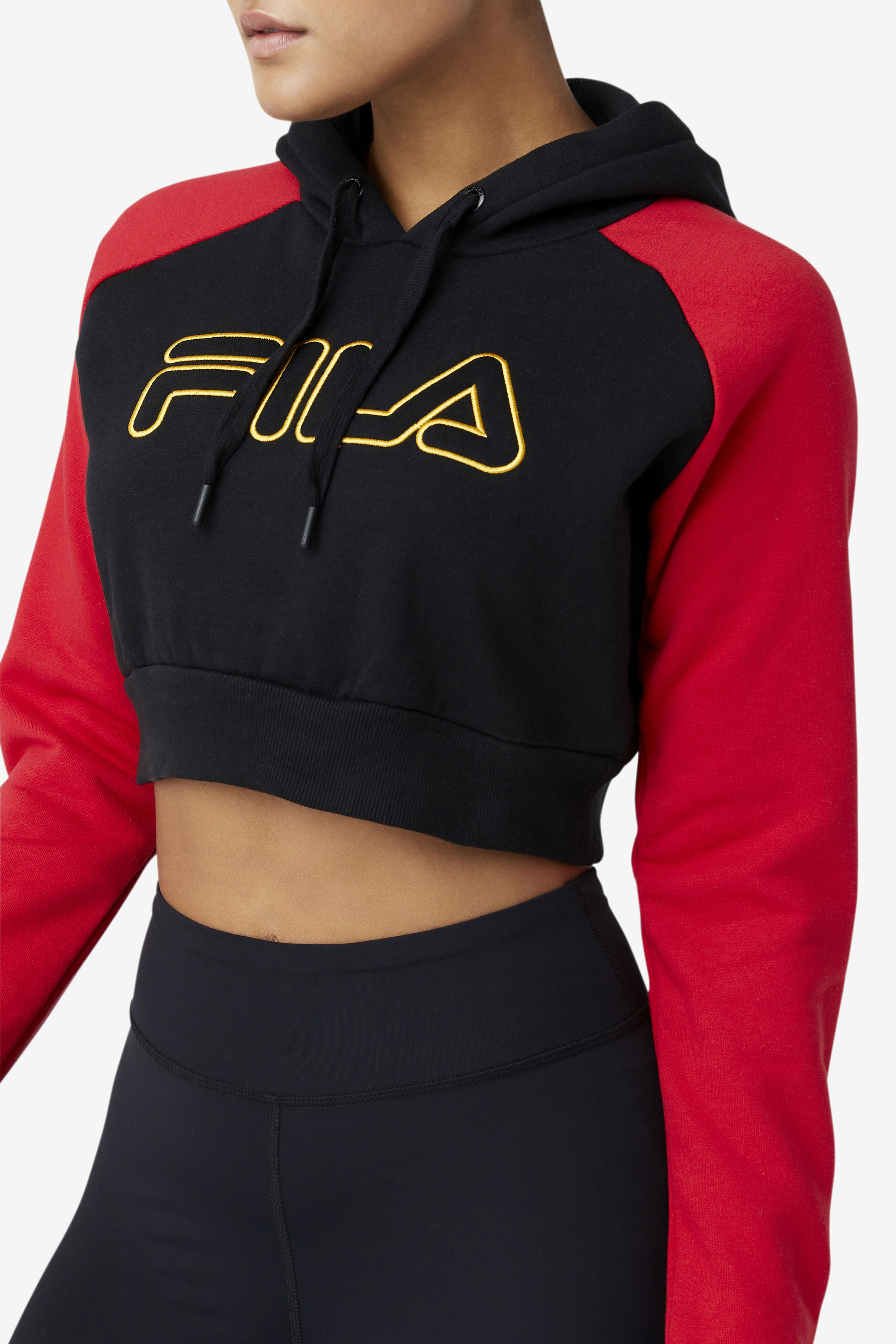 Red fila new arrivals cropped hoodie