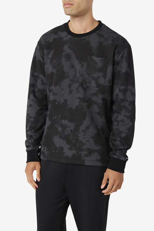 MYRON TIE DYE CREW/BLACK/XXL