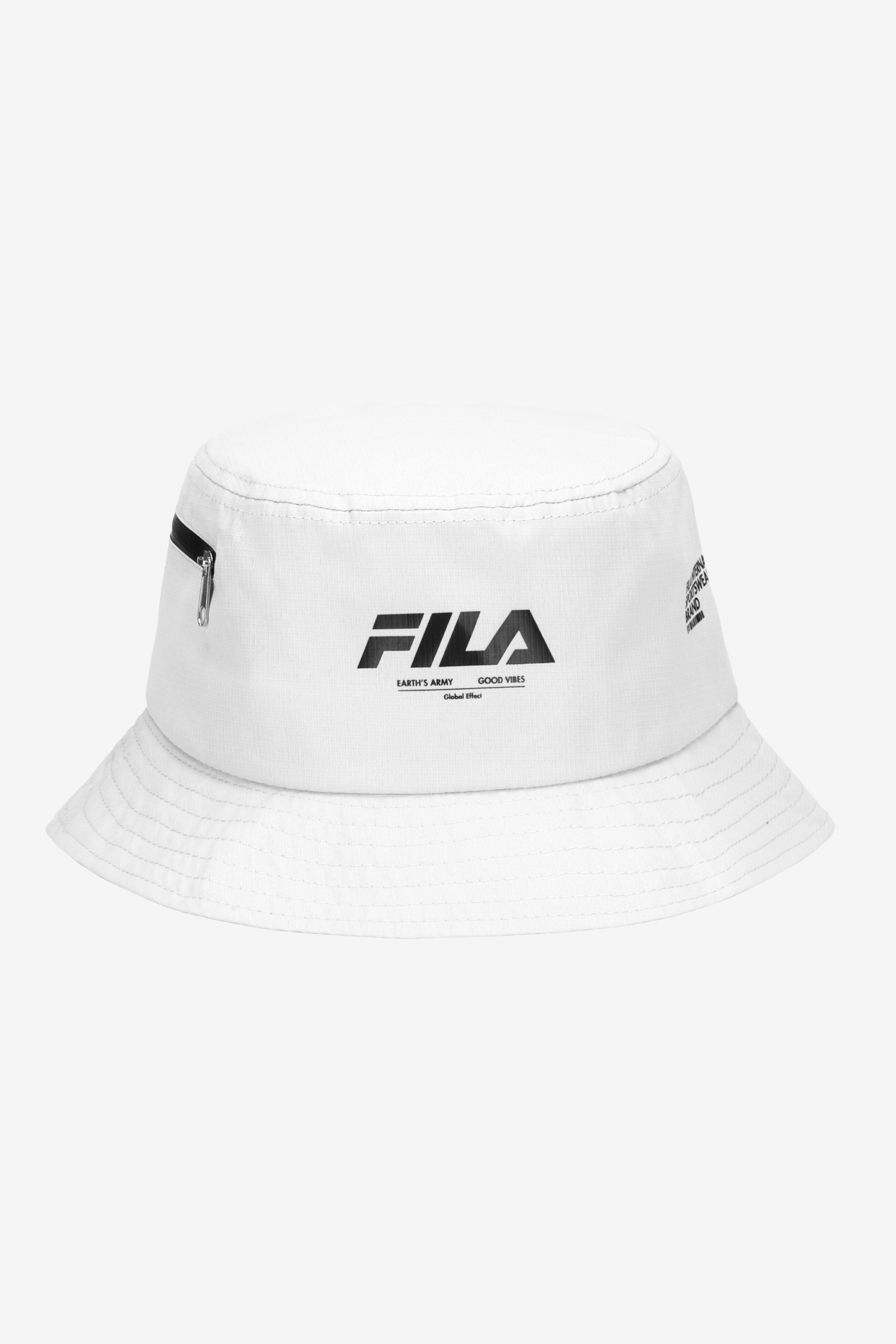 White fila shop bucket hat