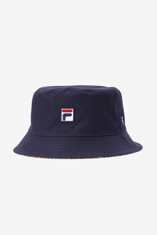 Paragraaf Gezag Gewaad Navy Blue And Printed Reversible Bucket Hat | Fila