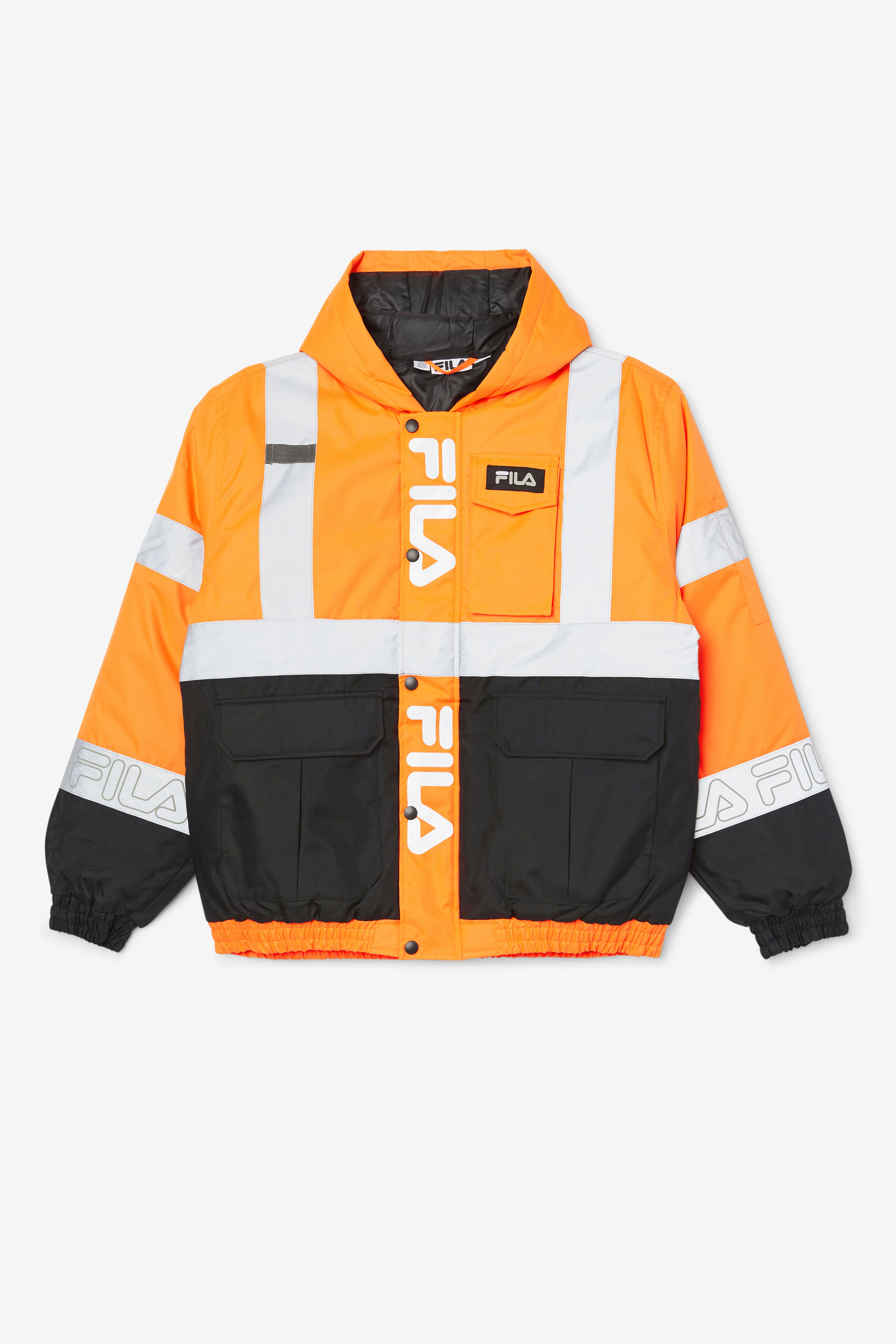 Orange fila jacket top