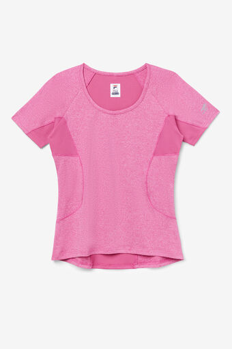 PICKLEBALL SOLID SHORT SLEEVE TOP/PINKGLOHTHR/Large