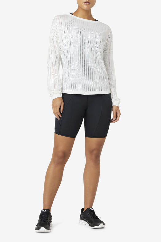 FI-LUX LONG SLEEVE TOP/WHITE/Extra Small
