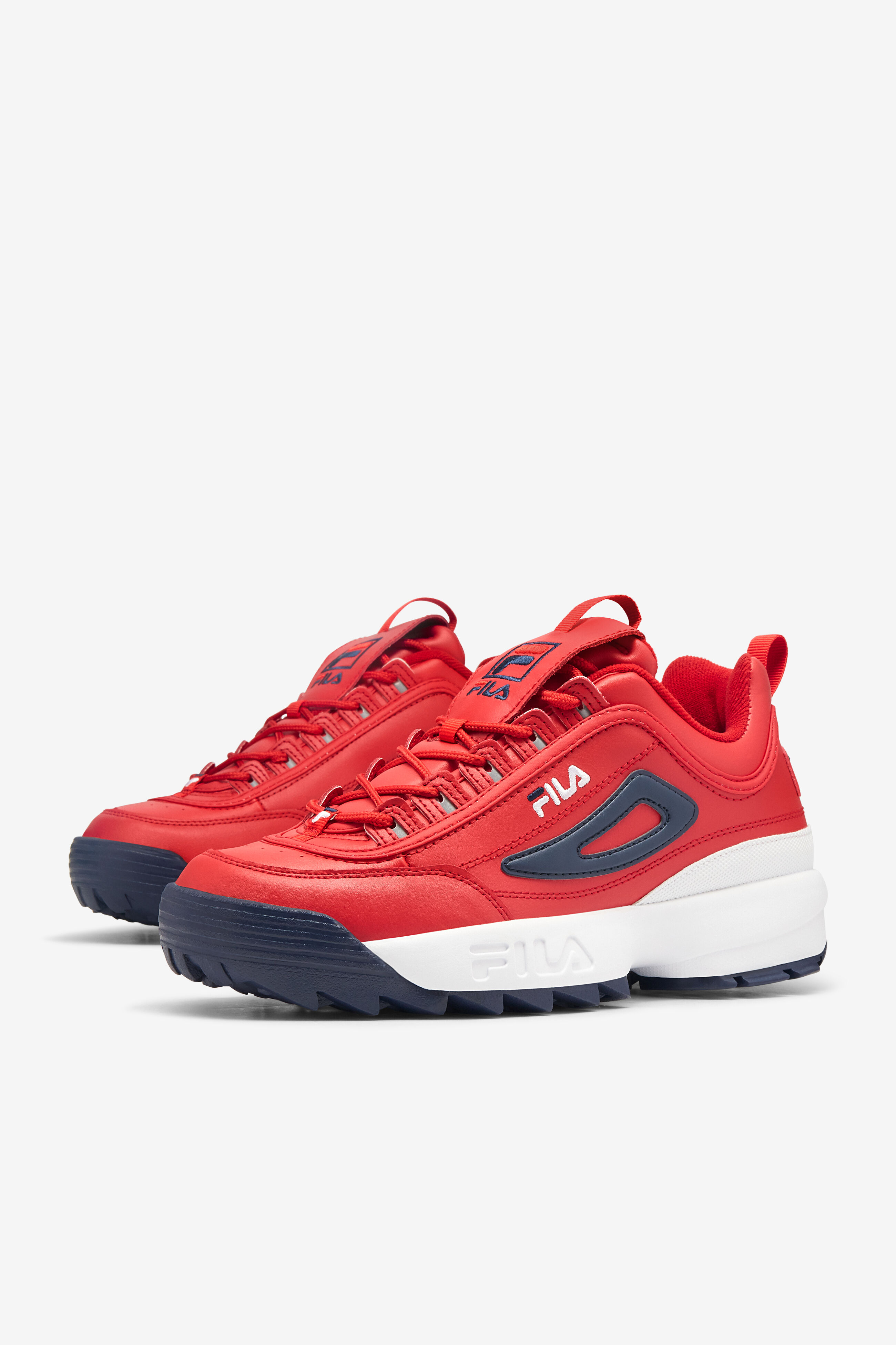 Fila disruptor ii clearance premium red velour trainers