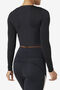 UPLIFT LONG SLEEVE CROP TOP/BLACK/Medium