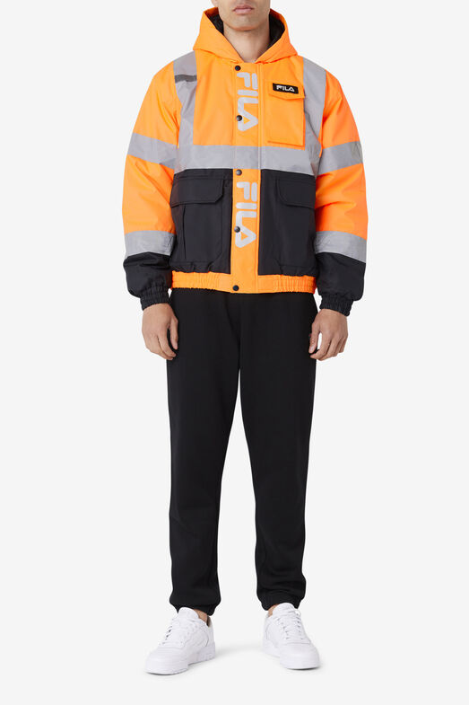 HI VIS BOMBER HOODED JACKET